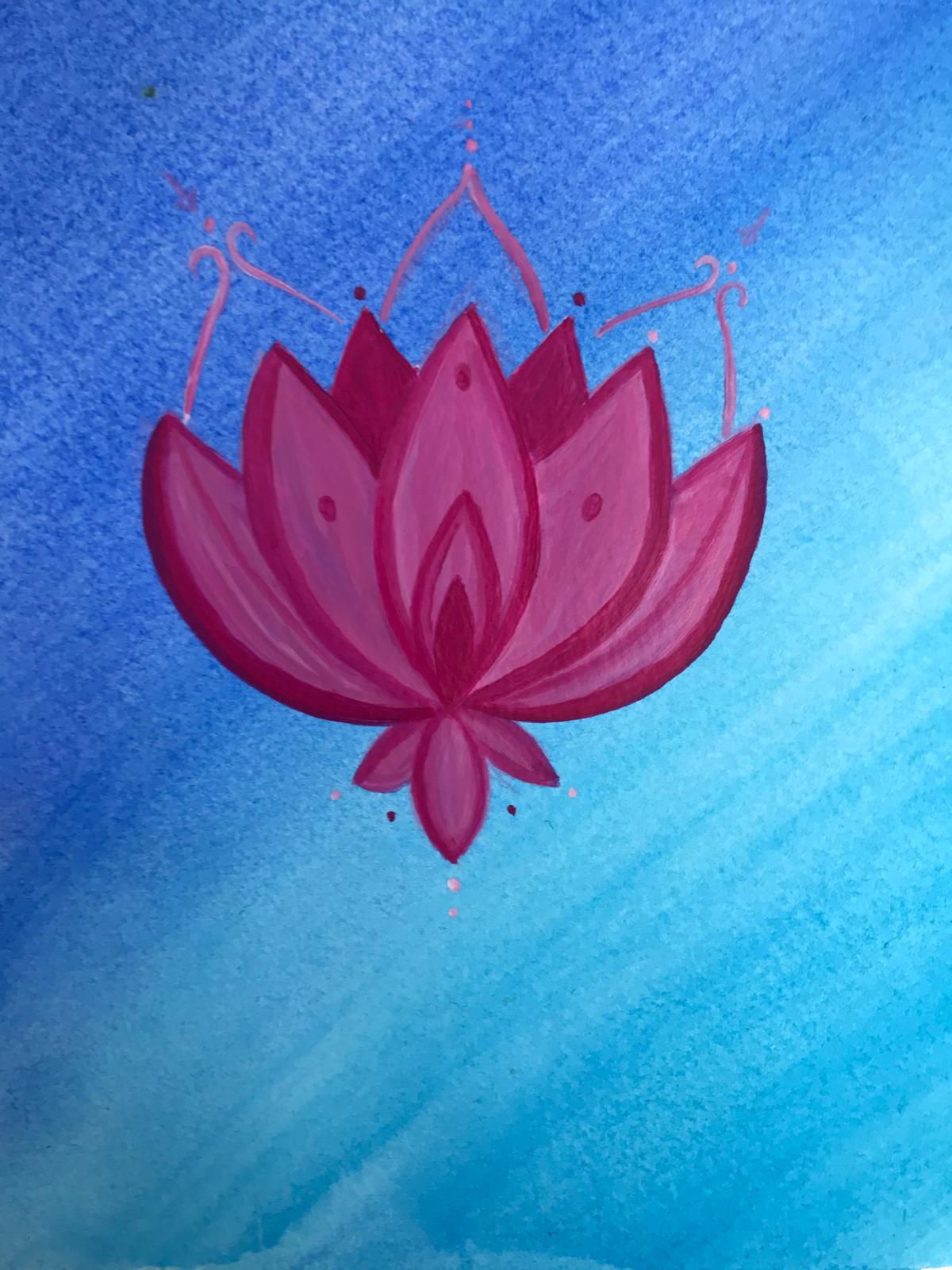 Lotusblüte, Aquarell